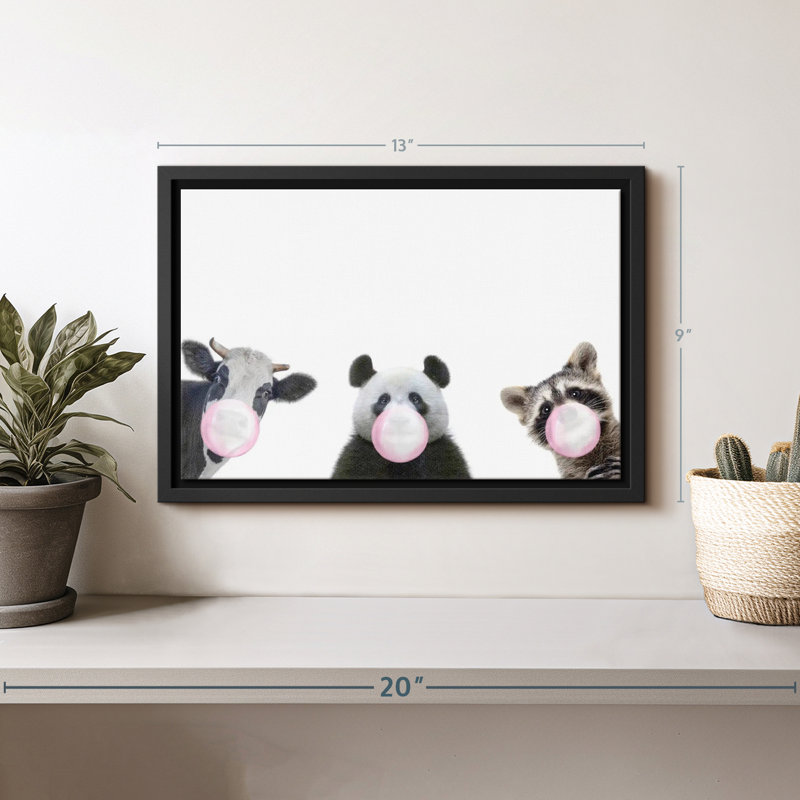 «Three Funny Animals Wall Art», H 9 po x l 13 po