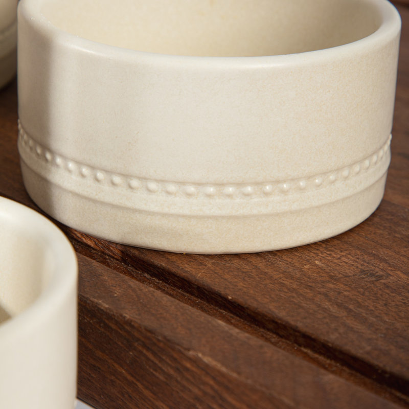 Sur La Table Kitchen Essentials Dot and Dine 9.5 Ounce Stoneware Ramekins Set of 6