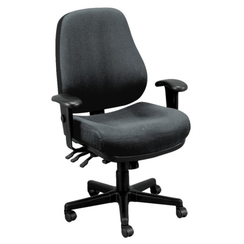 Chaise de bureau réglable pivotante en tissu, Gris anthracite