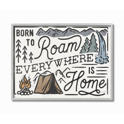 «Born to Roam Everywhere Camping Forest Nature Words» par Lisa Audit - impression d'art graphique