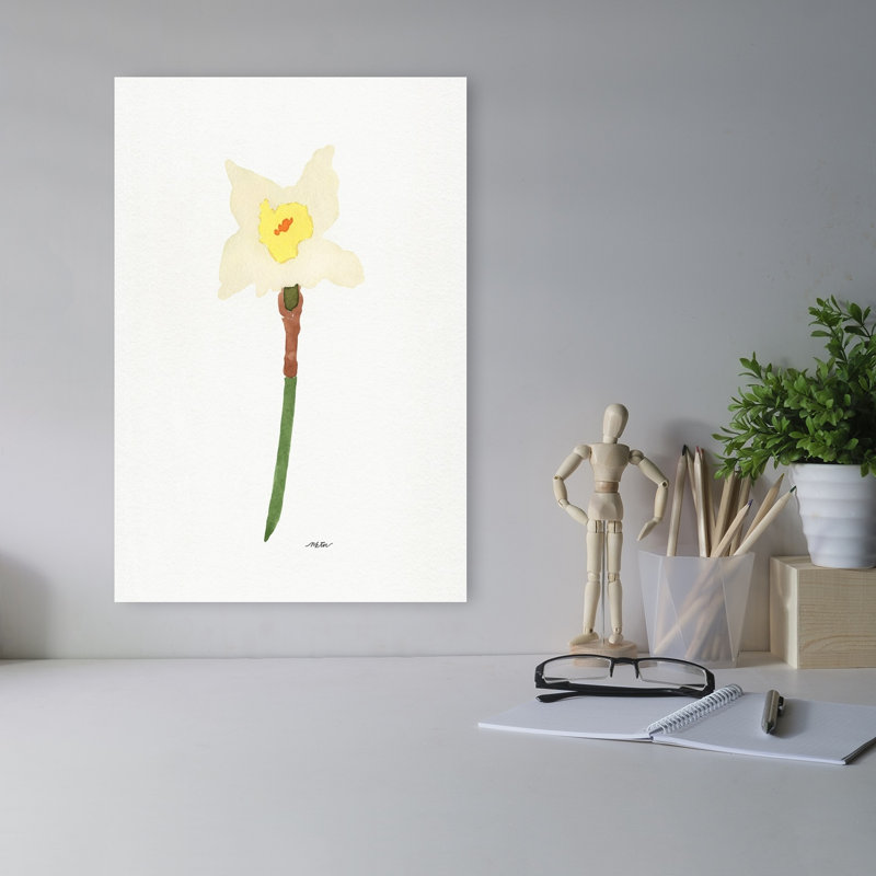 Fleurs fraîches de jonquille délicate, minimaliste, minimaliste, jonquille, nature, art mural, H 18 po x l 12 po