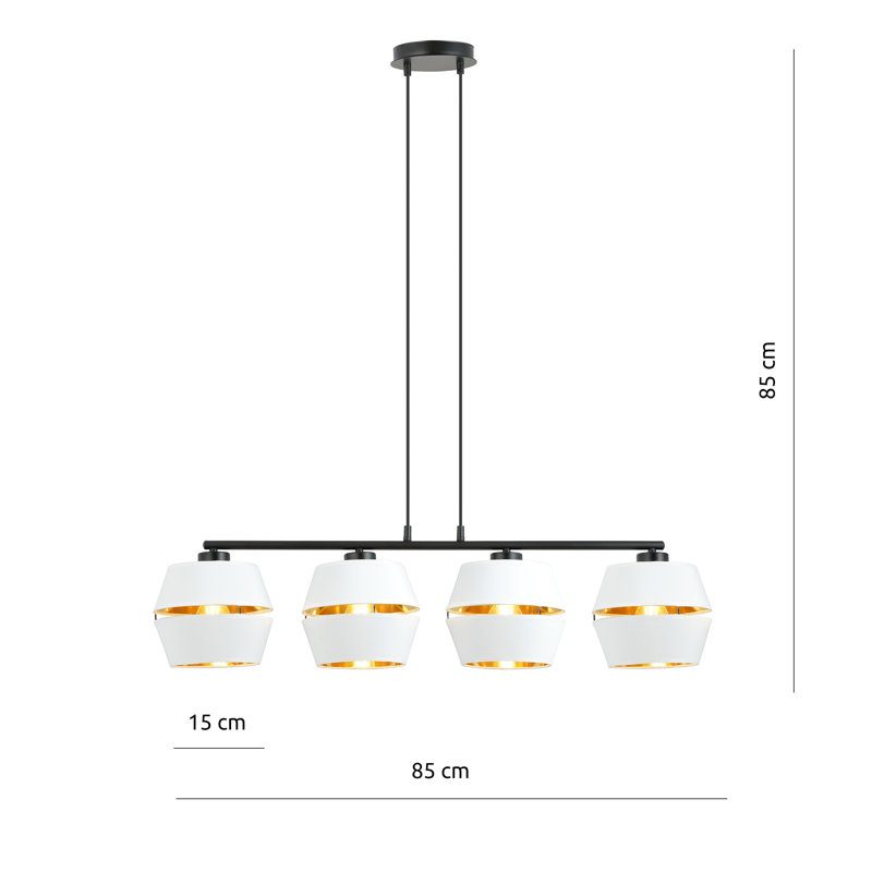 Iesha 4 - Light Steel Pendant, White/Gold