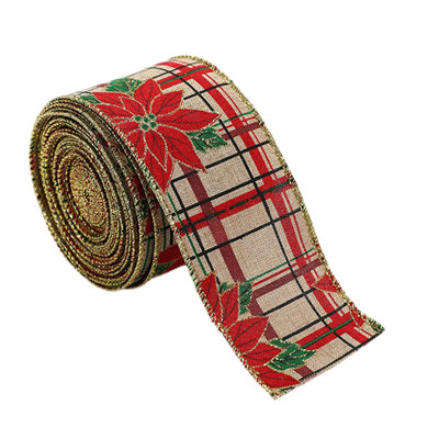 Ruban de Noël présente des rouleaux de rubans de Noël câblés Ruban de Noël Ruban d'emballage cadeau