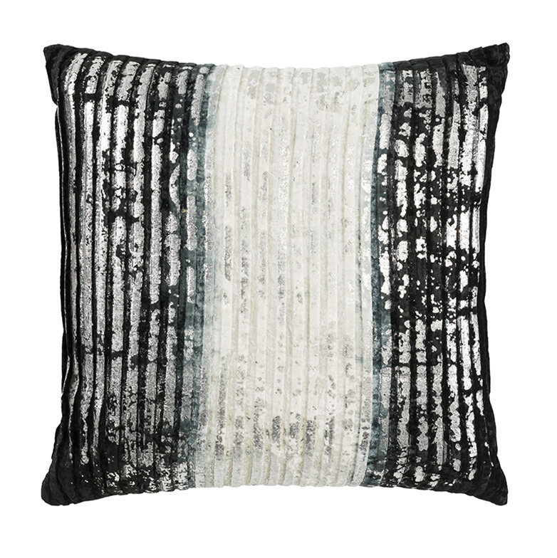 Milo Velvet Pillow Cover & Insert, Black, 22” H x 22” W, Square