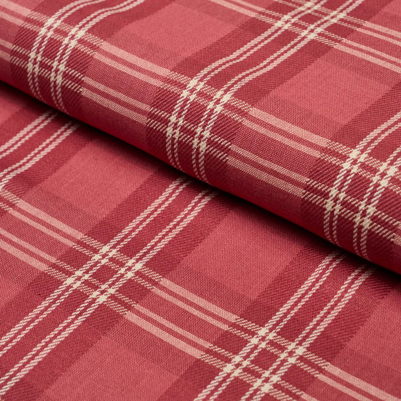 Check Rustique Fabric, Cranberry
