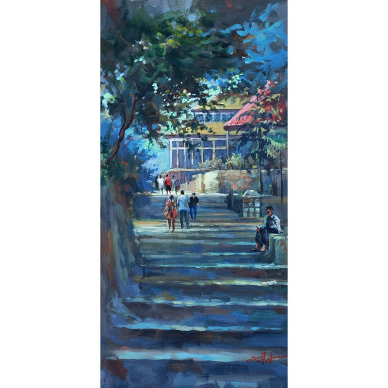 Il est temps de faire ses études à l'auberge | Acrylique sur toile | Par Sunil Kapoor