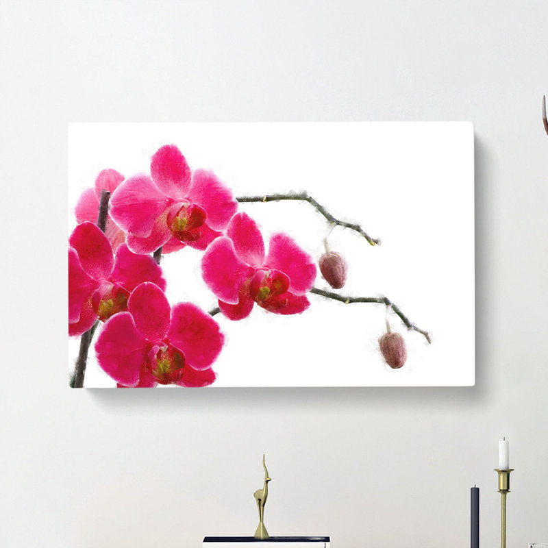 Hot Pink Orchids - Wrapped Canvas, 35cm H x 50cm W x 3cm D