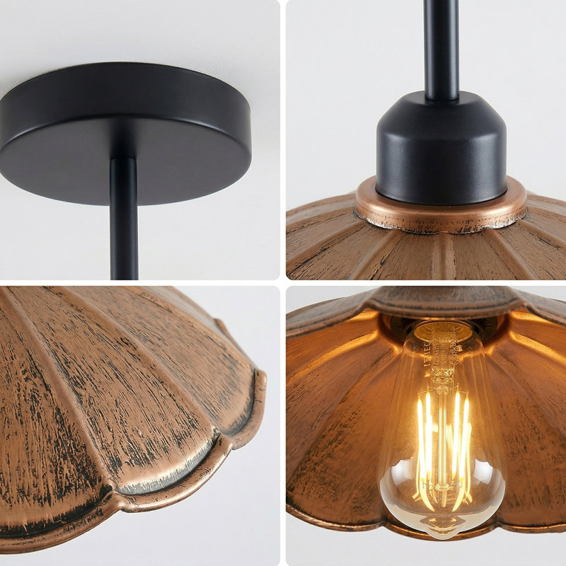 Semi Flush Mount, Yes, Brushed Copper