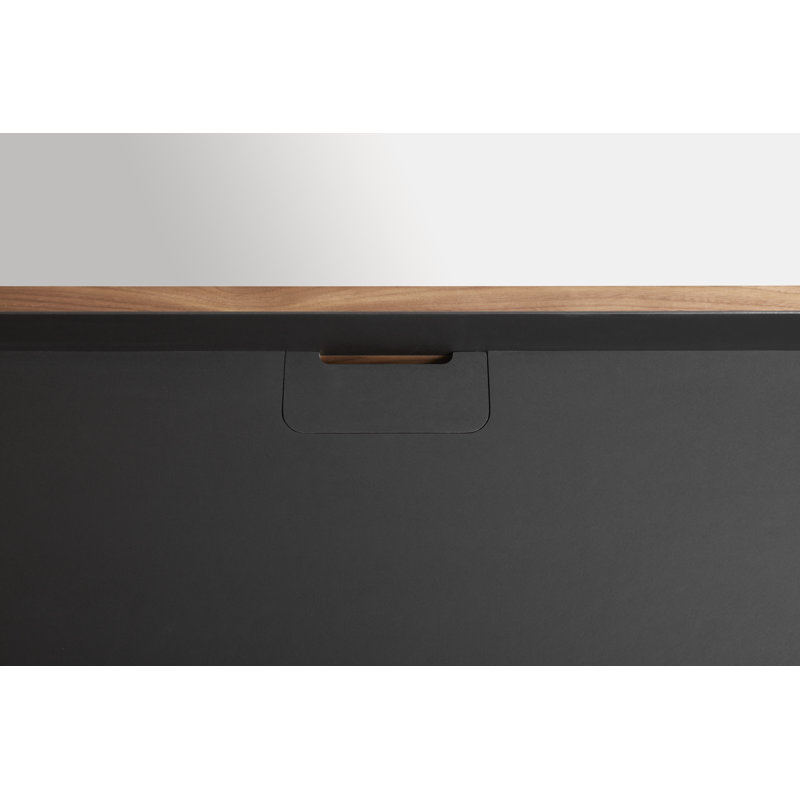 Tabloid Solid Wood Writing Desk, Oblivion/Walnut