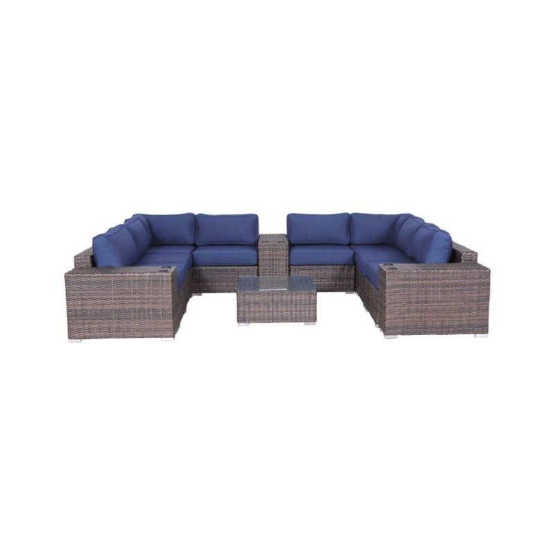 Ensemble de conversation modulaire 12 pièces avec coussins Sunbrella Interlaken