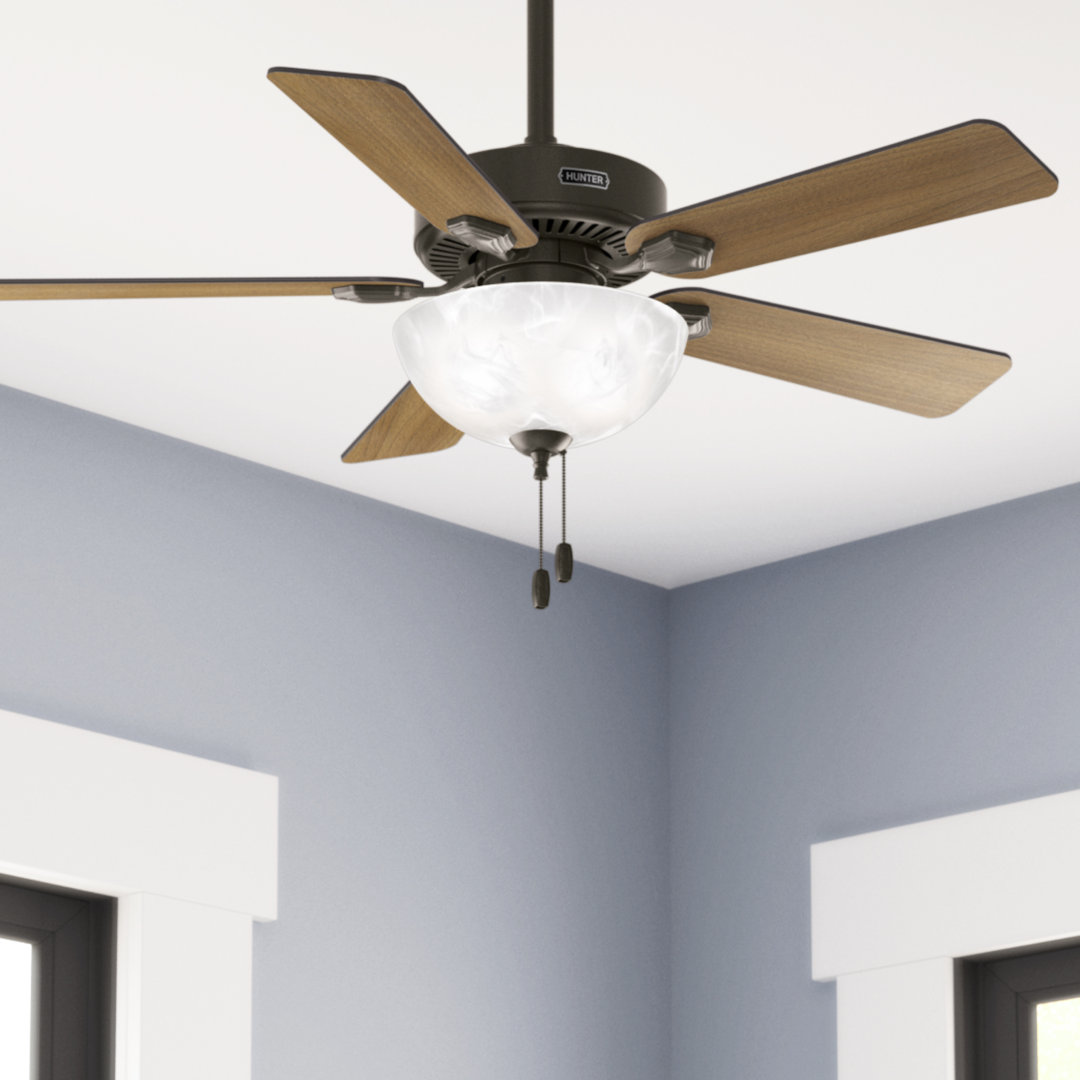 44" Swanson ENERGY STAR® 5-Blade Standard Ceiling Fan with Pull Chain and LED Light Kit Included Hunter Fan Blade