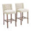 Upholstered Counter Stool with Solid Wood Frame-656689103