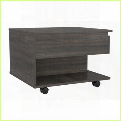 Table basse à plateau relevable avec rangement dissimulé - Roulettes verrouillables Plan de travail de 21,6 po x 19,6 po pour le salon