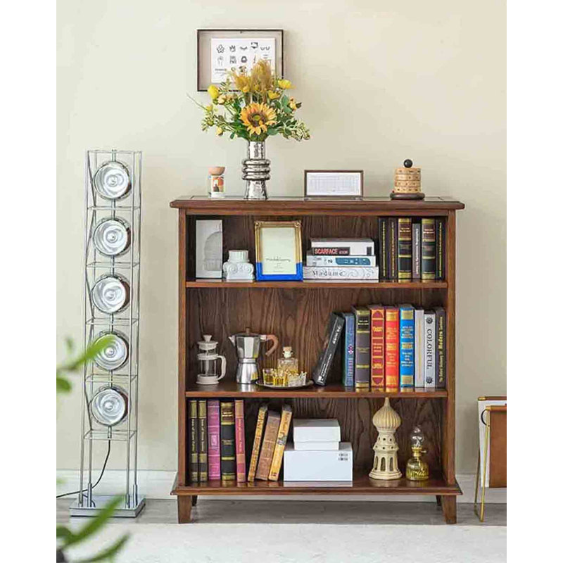 Classic Sturdy Wooden Open Bookcase with Multiple Storage Shelves, (3 Shelves) 42.9"H x 39.4"W x 13.8"D