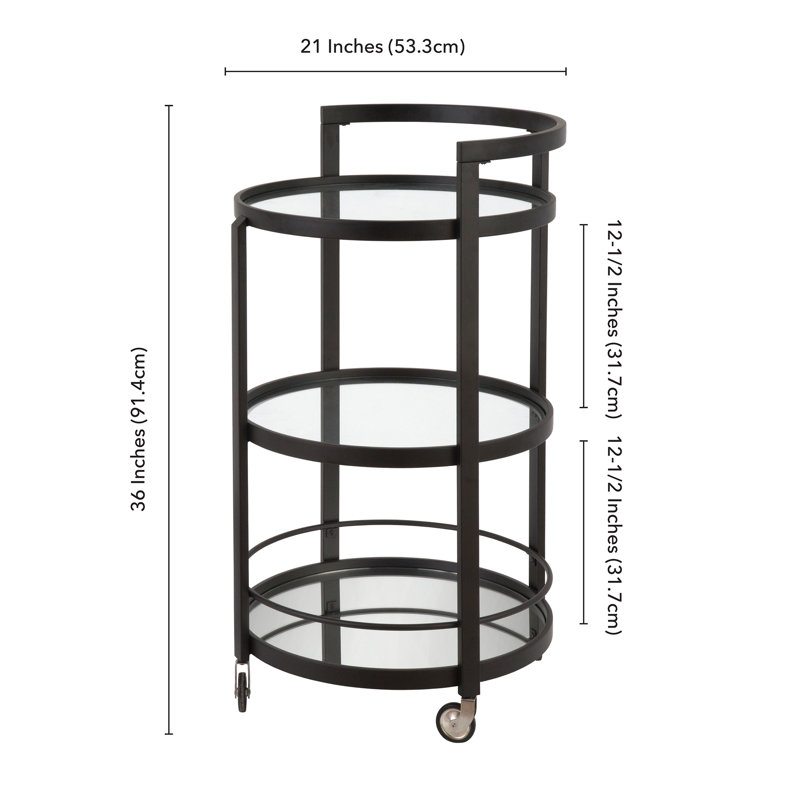 Metal Bar Cart, Blackened Bronze