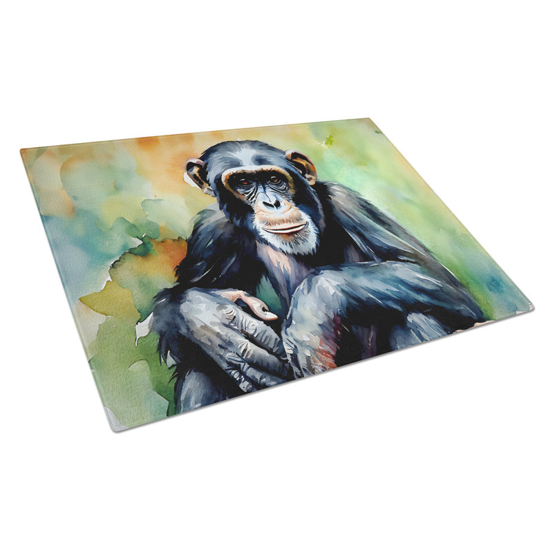 Chimpanzee Glass Cutting Board Large