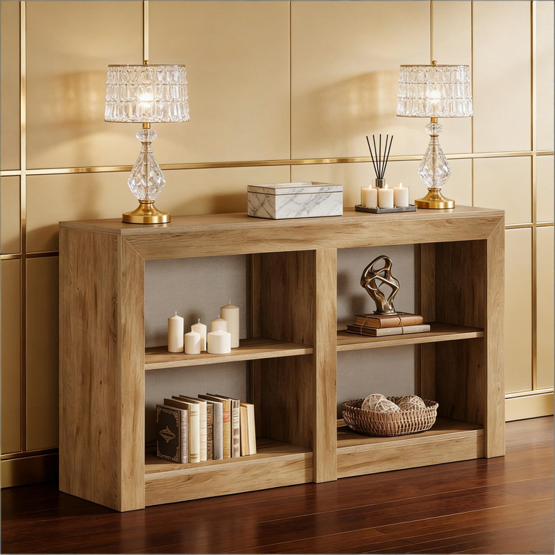 Console rustique et moderne à 3 niveaux avec une conception tout en bois durable et une conception multifonctionnelle pour n'importe quelle pièce