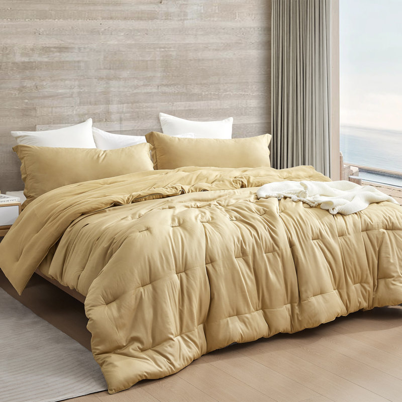 Ensemble d'édredon léger surdimensionné Silky Butter Coma, Brun, Édredon pour grand lit + 2 taies décoratives sta