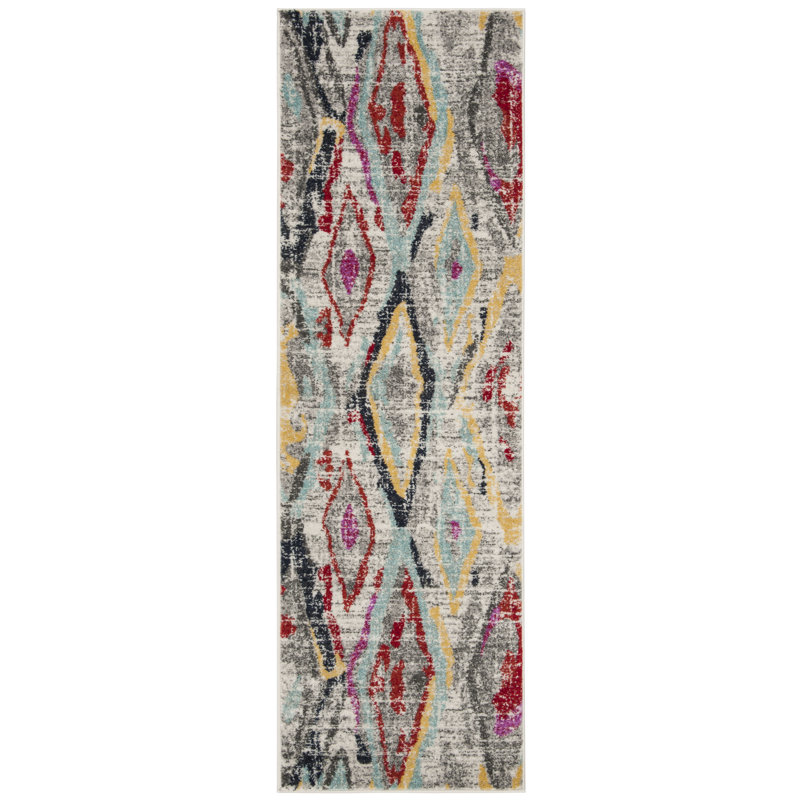 Tapis abstrait Muniz Performance, Tapis de couloir 2 pi 6 po x 8 pi