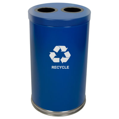 Bac de recyclage de métal à compartiments multiples de 36 gallons