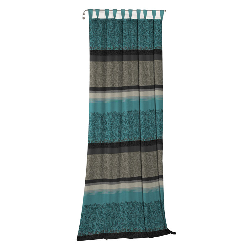 Lott Room Darkening Curtain Single Panel, 132cm Width x 225cm Drop, Blue/Grey
