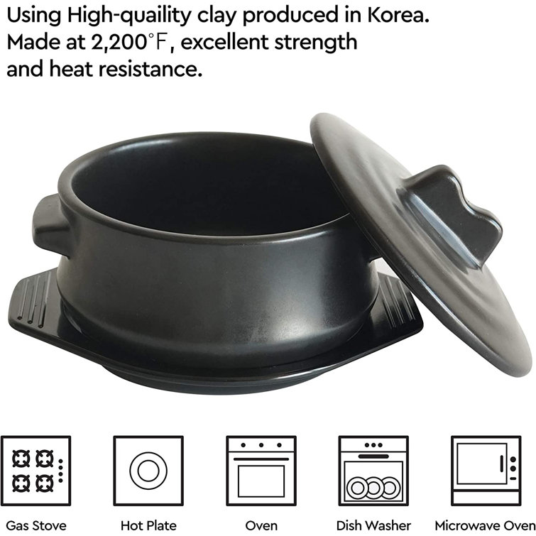 Winston Porter Korean Premium Ceramic Bowl With Lid, For Cooking Hot Pot  Dolsot Bibimbap And Soup