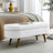 Home Decor In White Linen With Rubber Wood Construction Fabric Seat Solid Legs-1764792915