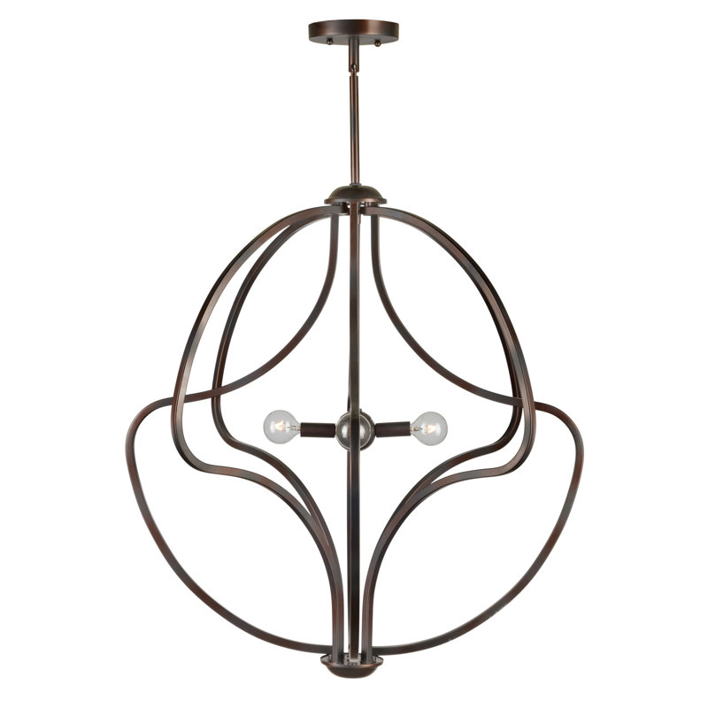 Adah 4 - Light Dimmable Geometric Chandelier, Antique Bronze