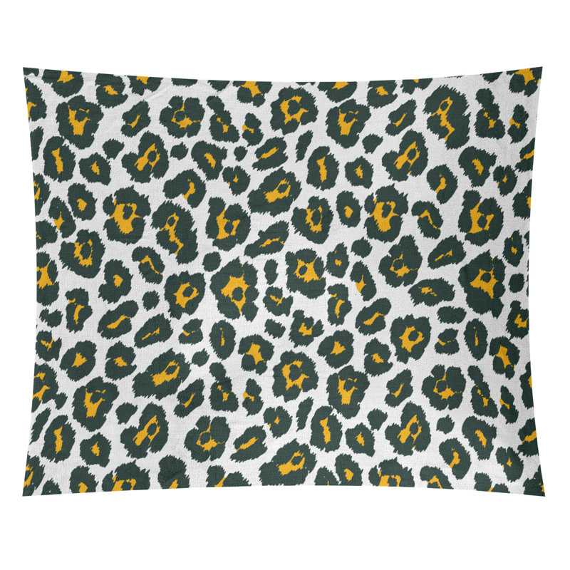Tapisserie en microfibre de football, H 51 po x l 60 po, Blanc / or
