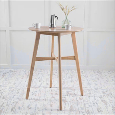 Table de bar ronde Mid-Century moderne - 42 po de hauteur avec pieds fuselés pour la cuisine, la salle à manger ou le bar personnel