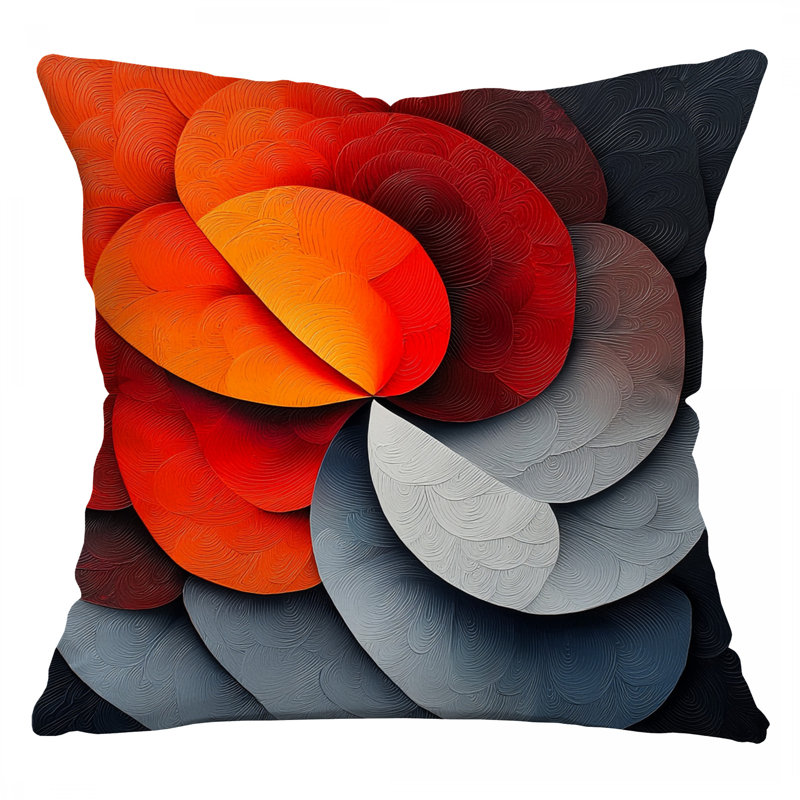 Abstract Shape Throw Pillow, Abstract Cotton Twill Pillows, Square 16"