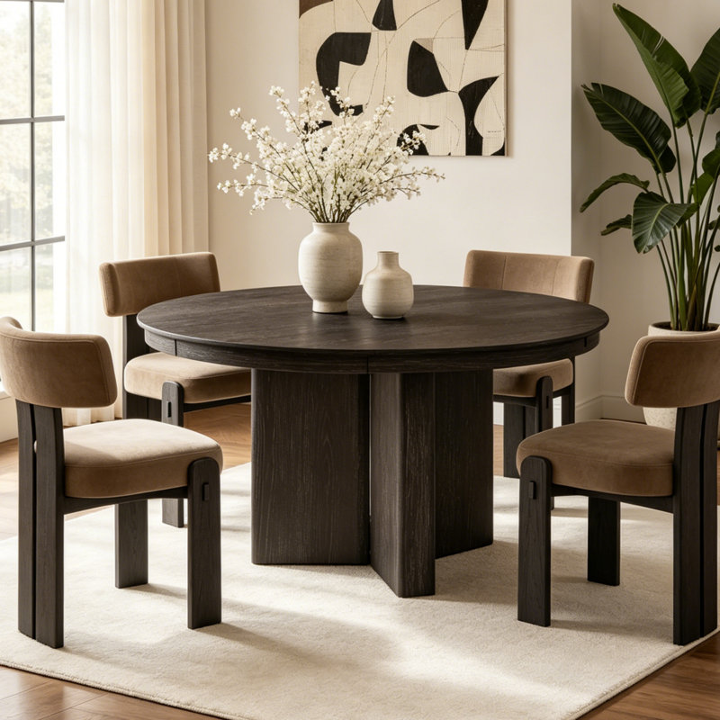 Extendable Dining Table 4-6 Seat Dining Table, Brown