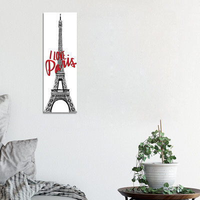 Paris Idea Love I by Kimberly Allen - Wrapped Canvas Panoramic Print