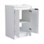 Meuble-lavabo autoportant de 36 po avec lavabo en résine et 1 armoire de rangement, portes et tiroir à fermeture en douceur, contreplaqué (emballage KD)