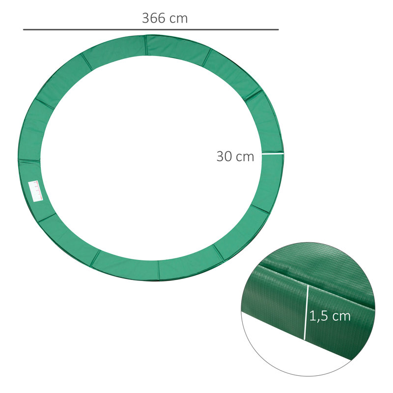 Freeport Park 1.5cm Plastic Frame Pad Compatible With Round Trampoline