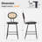 Ailene 24'' Mid Century Modern Metal Frame Rattan Back Counter Stool-953421157