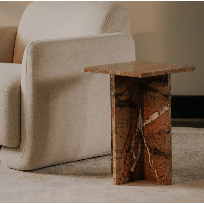 Blair Marble End Table, Gold Marble