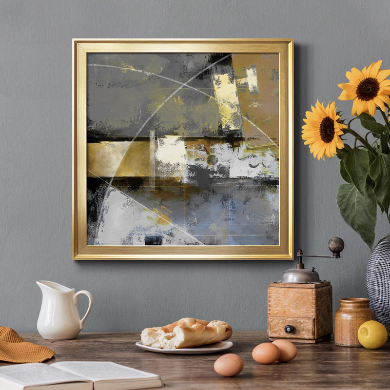 Uptown Tempo II - peinture sur toile encadrée, Or, H 30,5 po x l 30,5 po x P 1,5 po