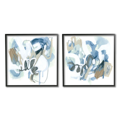 " Abstract Varied Nautical Squiggles " by June Erica Vess 2 - Pieces