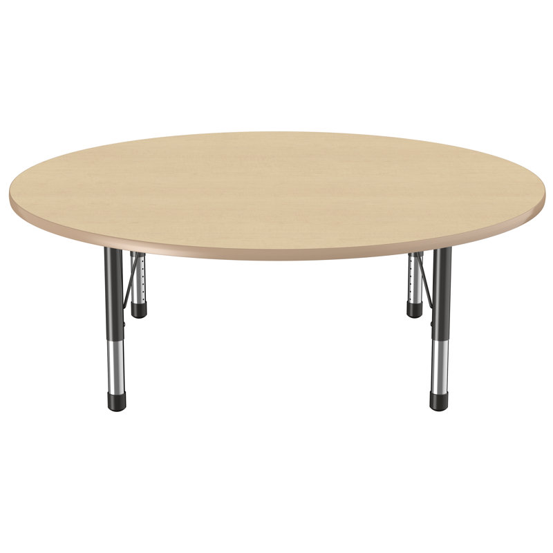 Table ronde à hauteur réglable, H 24 po x L 60 po x l 60 po, Érable / érable, Épais