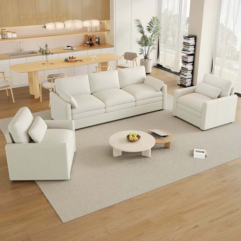 Ensemble de canapé rembourré Cozy, Beige