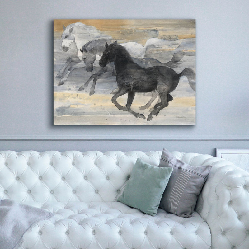 Art mural sur toile Epic Graffiti «Prancing Trio» par Albena Hristova, H 40 po x l 54 po x P 1,5 po