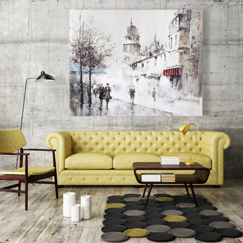 Gray City Street - toile beige pour décoration intérieure