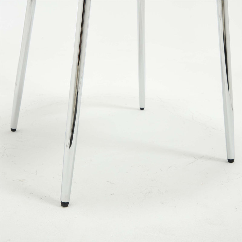Chaises de salle à manger rembourrées en velours de conception moderne avec siège élargi et pieds argentés, ensemble de 2