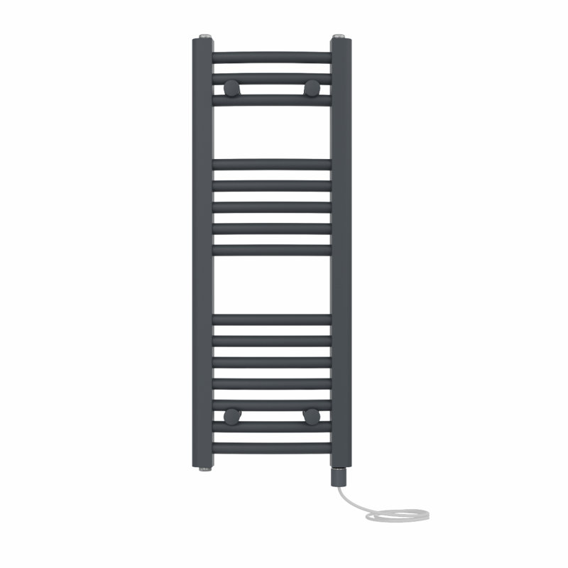 Claudene Curved Towel Rail Heated Towel Rails, 80cm H x 30cm W x 3.4cm D, Anthracite