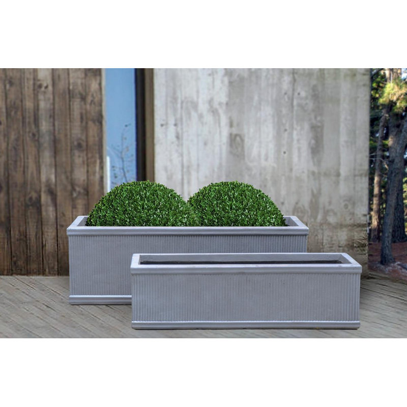 Fibreglass Planter Box, 23cm H x 70cm W x 23cm D, Grey