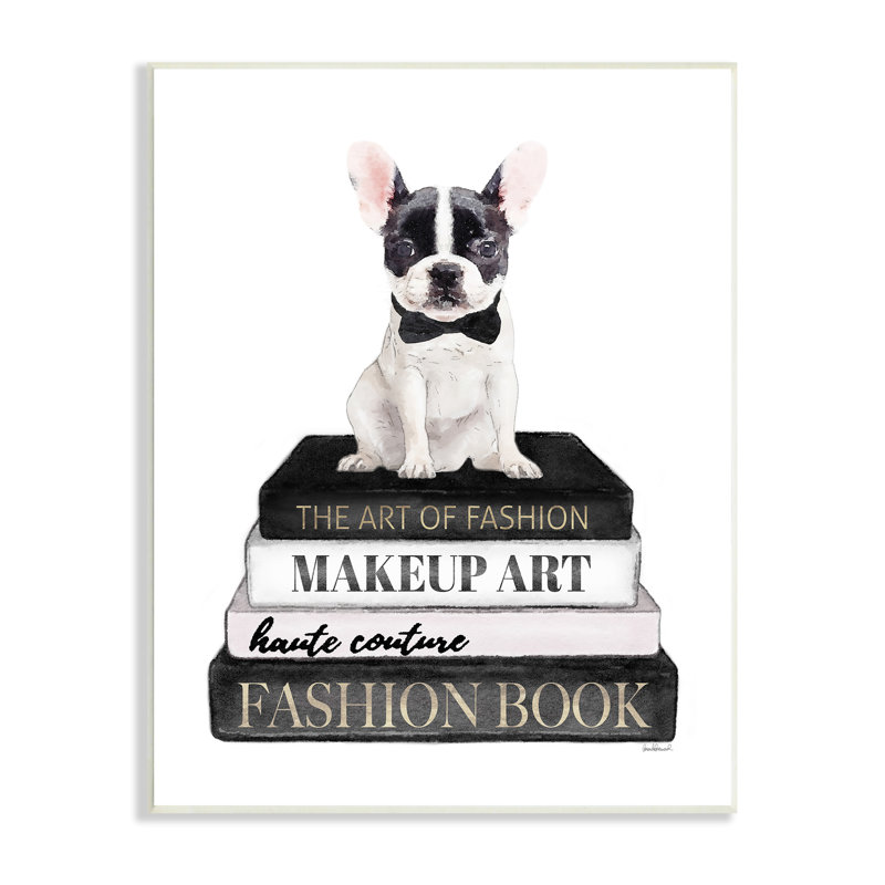 Fancy Boston Terrier, H 13 po x l 19 po, Plaque murale