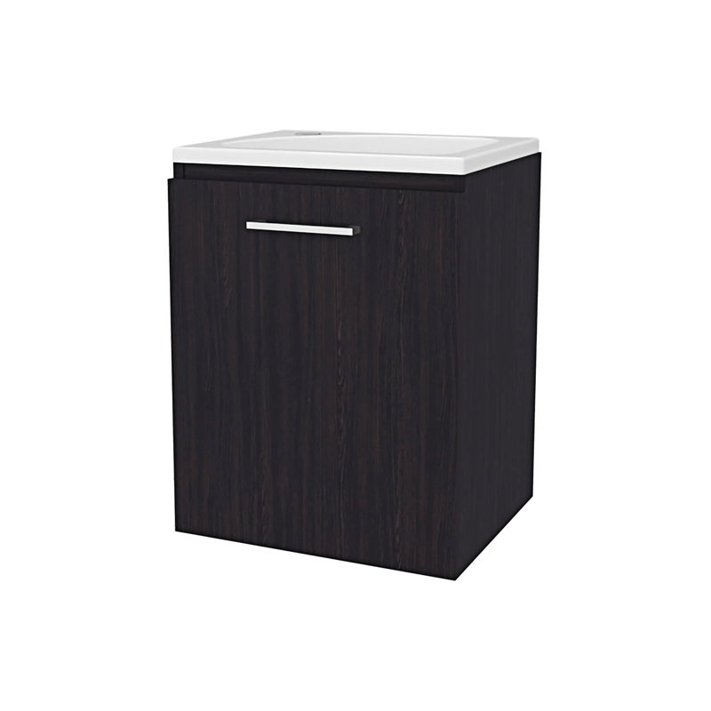 Bathroom Vanity With Integrated Sink, Dark Brown