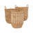 3 Piece Woven Rattan Storage Baskets Set