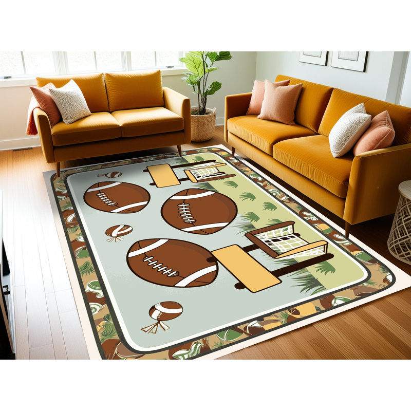 Tapis de football pour enfants Zoomie, Rectangulaire 8 pi x 12 pi